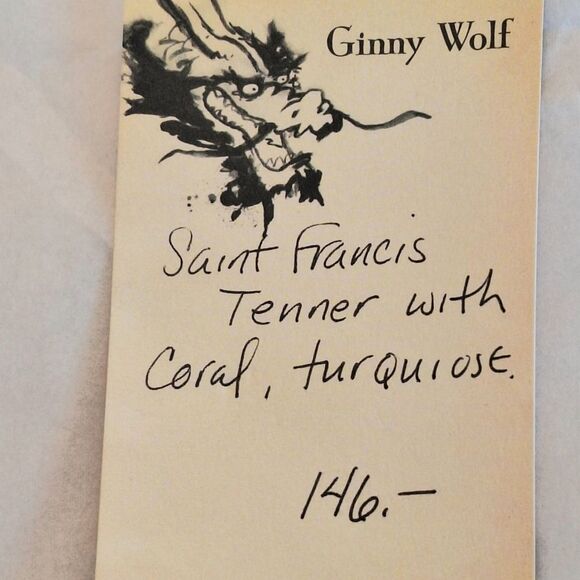 Handcrafted Artisan Turquoise and Coral St Francis Tenner Rosary Ginny Wolf - Picture 11 of 12